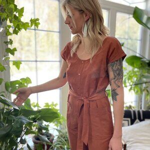 Eve Gravel Lost Lover Linen Jumpsuit size small